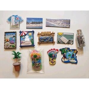 12 VINTAGE Refrigerator MAGNET Lot All From FORT LAUDERDALE FLORIDA